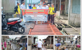 Penyerahan hasil pembangunan Sarpras kegiatan Pro bebaya kelurahan Loa Buah Tahun 2022