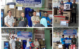 Sekcam Sungai Kunjang Bapak Dili Satria bersama Plt.Lurah Bapak Budi Hartono menghadiri penyerahan barang kegiatan probebaya 2023 pokmas bersama