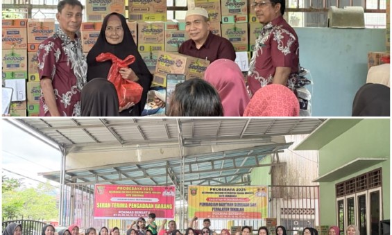 SERAH TERIMA PENGADAAN BARANG SERTA BANTUAN SEMBAKO DAN PERALATAN SEKOLAH OLEH POKMAS BERSATU PROGRAM PROBEBAYA TAHUN 2025